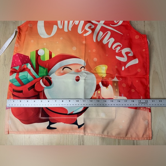 Holiday merry Christmas apron sublimated Mandil new Santa with presents - Picture 6 of 6